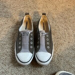 Converse women’s green, black  and White Slip-On Sneakers